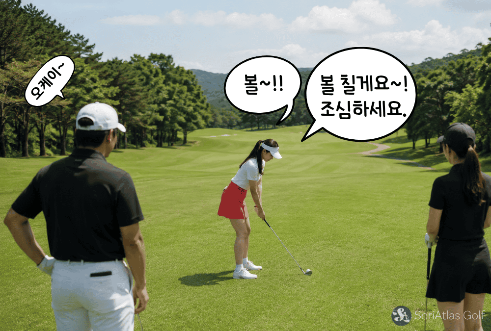 골프샷 할때 친다는 신호주기